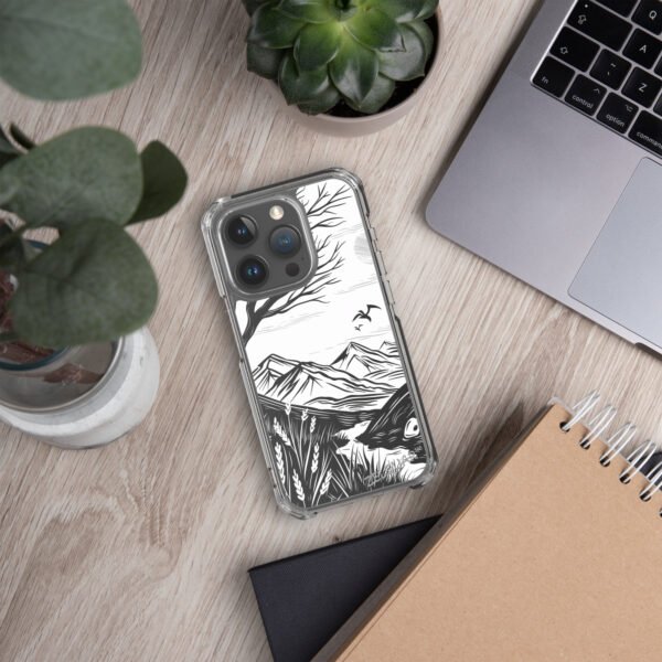 ZELQUAR™ Minimal Nature Landscape MagSafe® clear case for iPhone® | Premium Mountain Art