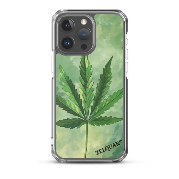 ZELQUAR™ Emerald Leaf MagSafe iPhone Case | Botanical Minimalist Transparent Protective Cover