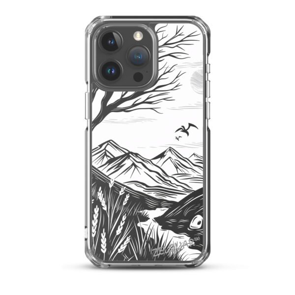 ZELQUAR™ Minimal Nature Landscape MagSafe® clear case for iPhone® | Premium Mountain Art