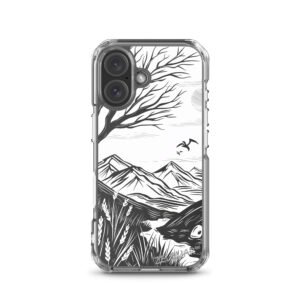 ZELQUAR™ Minimal Nature Landscape MagSafe® clear case for iPhone® | Premium Mountain Art