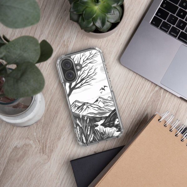 ZELQUAR™ Minimal Nature Landscape MagSafe® clear case for iPhone® | Premium Mountain Art
