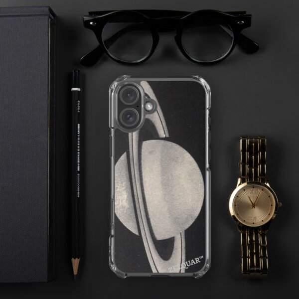 ZELQUAR™ Cosmic Orbit MagSafe iPhone Case | Minimalist Space-Inspired Transparent Protective Cover