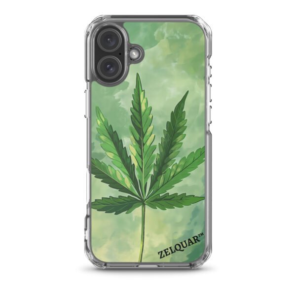 ZELQUAR™ Emerald Leaf MagSafe iPhone Case | Botanical Minimalist Transparent Protective Cover