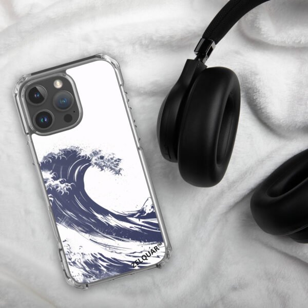 ZELQUAR™ Midnight Wave MagSafe iPhone Case | Japanese Ink Art Transparent Protective Cover