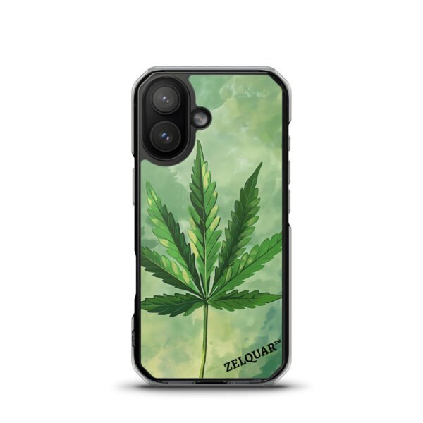 ZELQUAR™ Emerald Leaf MagSafe iPhone Case | Botanical Minimalist Transparent Protective Cover