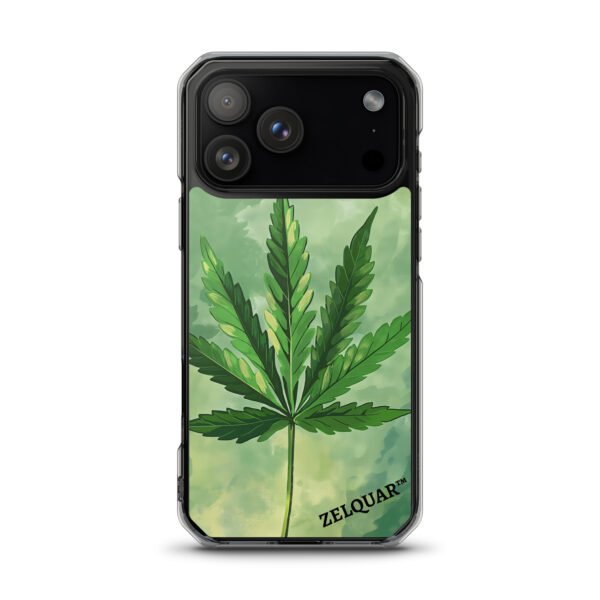 ZELQUAR™ Emerald Leaf MagSafe iPhone Case | Botanical Minimalist Transparent Protective Cover