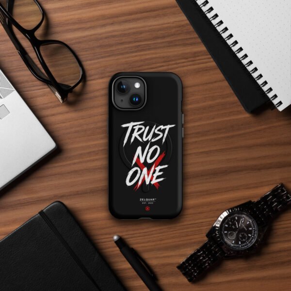ZELQUAR™ Trust No One Premium MagSafe® tough case for iPhone® | Streetwear Edition