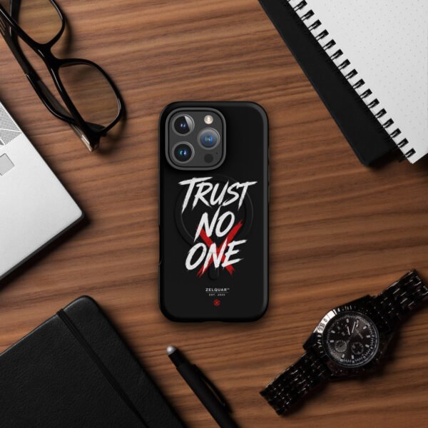 ZELQUAR™ Trust No One Premium MagSafe® tough case for iPhone® | Streetwear Edition